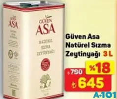 GÜVEN ASA NATÜREL SIZMA ZEYTİNYAĞI 3 L fiyat ve kampanya bilgisi